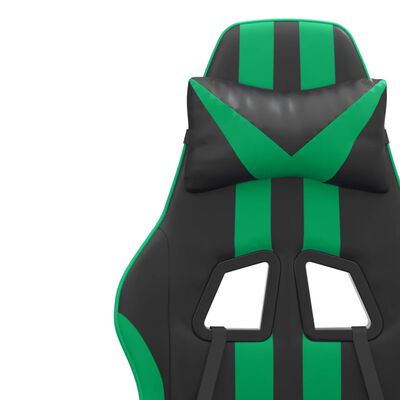 vidaXL fekete és zöld műbőr forgó játékszék