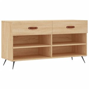 vidaXL sonoma t&ouml;lgy sz&iacute;nű szerelt fa cipőpolc 102x35x55 cm