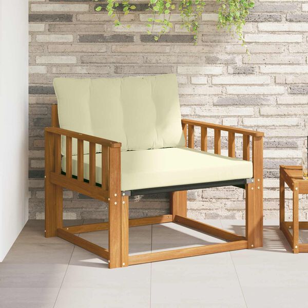 vidaXL K&uuml;lt&eacute;ri kanap&eacute; szett T&ouml;m&ouml;r ak&aacute;cfa &eacute;s textil&eacute;n Term&eacute;szetes