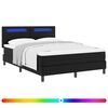 vidaXL Boxrug&oacute;s &aacute;gy LED szalagokkal Fekete 140 x 190 cm Műbőr