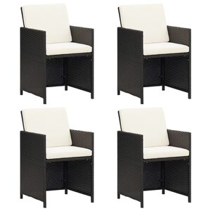 vidaXL 4 db fekete polyrattan kerti sz&eacute;k