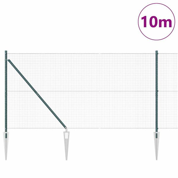 vidaXL Ker&iacute;t&eacute;soszlop Z&ouml;ld 10 x 1,2 m (25 x 25 mm h&aacute;l&oacute;) Ac&eacute;l &eacute;s PVC