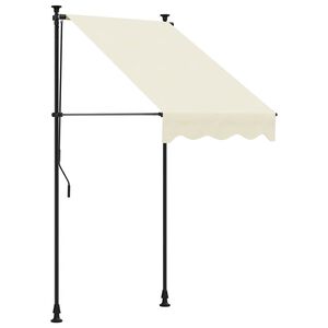 vidaXL kr&eacute;msz&iacute;nű sz&ouml;vet &eacute;s ac&eacute;l feltekerhető napellenző 100 x 150 cm