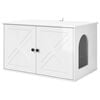 vidaXL Macska H&aacute;z F&eacute;nyes Feh&eacute;r 85 x 55 x 50,5 cm Szerelt Fa