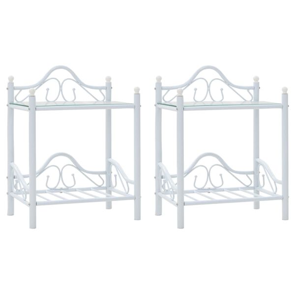 vidaXL 2 db feh&eacute;r ac&eacute;l/edzett &uuml;veg &eacute;jjeliszekr&eacute;ny 45 x 30,5 x 60 cm