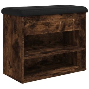 vidaXL f&uuml;st&ouml;s t&ouml;lgy sz&iacute;nű szerelt fa cipőpad 62 x 32 x 50 cm