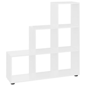 vidaXL magasf&eacute;nyű feh&eacute;r szerelt fa l&eacute;pcsős k&ouml;nyvespolc 142 cm