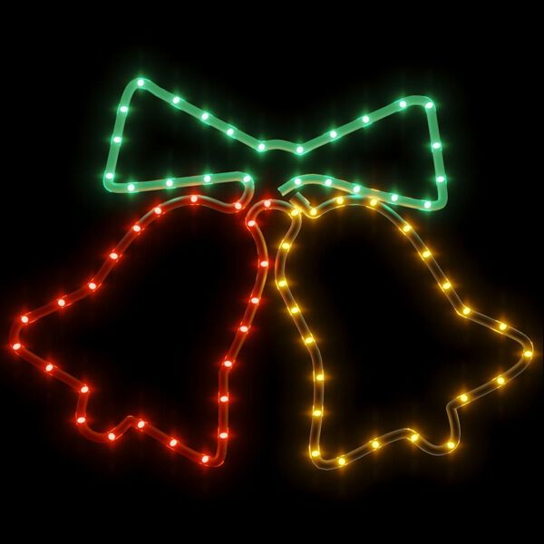 vidaXL 2 db kar&aacute;csonyi harangok gyertya 72 LED-del 50x56 cm