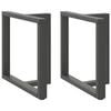 vidaXL 2 db antracitsz&uuml;rke, T-alak&uacute; ac&eacute;l &eacute;tkezőasztal l&aacute;b 80x35x(72-73) cm