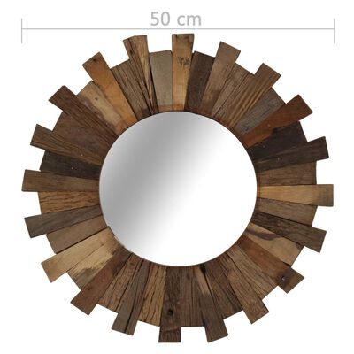 vidaXL tömör újrahasznosított fa keretű falitükör 50 cm