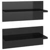 vidaXL 2 db magasf&eacute;nyű fekete fali polc 40 x 11,5 x 18 cm