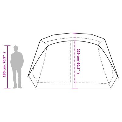 vidaXL 10 személyes szürke-narancs gyorskioldó vízálló családi sátor