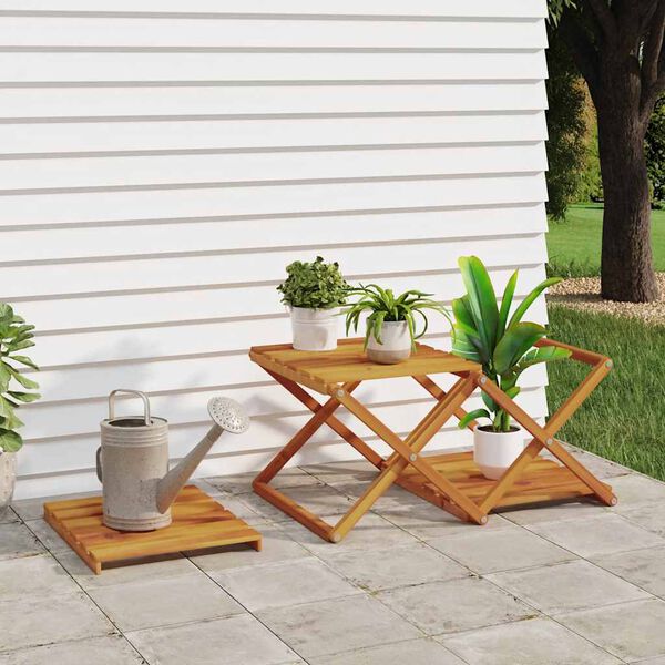 vidaXL 3 szintes barna t&ouml;m&ouml;r ak&aacute;cfa &ouml;sszecsukhat&oacute; polc 43 x 31 x 63 cm