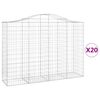 vidaXL 20 db &iacute;ves horganyzott vas gabion kos&aacute;r 200x50x140/160 cm