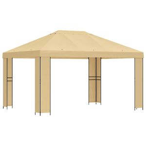 vidaXL Pavilon 4 &times; 3 m Kr&eacute;msz&iacute;nű Poli&eacute;szter &eacute;s ac&eacute;l 190 gsm