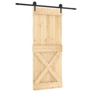 vidaXL Cs&uacute;sz&oacute; ajt&oacute; Term&eacute;szetes &eacute;s Fekete 85 x 210 cm Szil&aacute;rd Fenyőfa