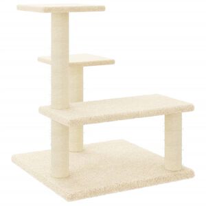 vidaXL kr&eacute;msz&iacute;nű macskakapar&oacute;fa sziz&aacute;l kapar&oacute;f&aacute;kkal 61 cm