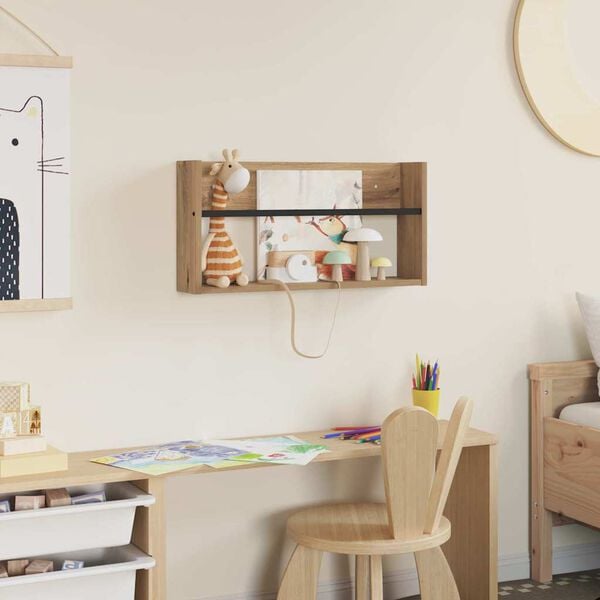 vidaXL Magazin &aacute;llv&aacute;ny polcokkal Artisan t&ouml;lgy 60 x 12 x 30 cm Faanyag