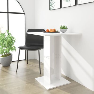 vidaXL magasfényű fehér forgácslap bisztróasztal 60 x 60 x 75 cm