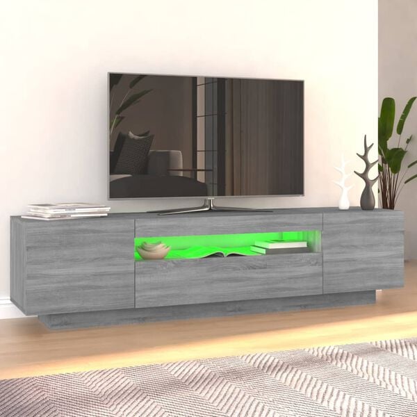 vidaXL szürke sonoma színű TV-szekrény LED-lámpákkal 160x35x40 cm