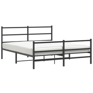 vidaXL fekete f&eacute;m &aacute;gykeret fej- &eacute;s l&aacute;bt&aacute;ml&aacute;val 160 x 200 cm