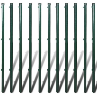vidaXL zöld acél drótkerítés oszlopokkal 1,5 x 25 m