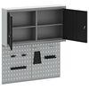 vidaXL Szerszámszekrény és pegboard szett polcokkal 3 pcs Fekete