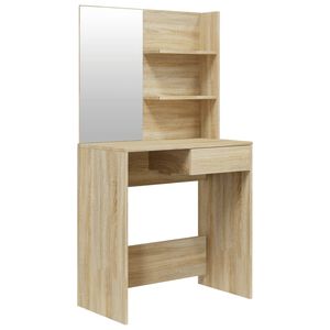 vidaXL sonoma t&ouml;lgy sz&iacute;nű f&eacute;s&uuml;lk&ouml;dőasztal t&uuml;k&ouml;rrel 74,5 x 40 x 141 cm