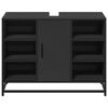 vidaXL fekete szerelt fa f&uuml;rdőszobai mosd&oacute;szekr&eacute;ny 80 x 33 x 60 cm