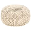 vidaXL k&eacute;zzel k&eacute;sz&uuml;lt makram&eacute; pamut puff 45 x 30 cm