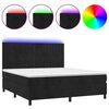 vidaXL fekete b&aacute;rsony rug&oacute;s &eacute;s LED-es &aacute;gy matraccal 180x200 cm