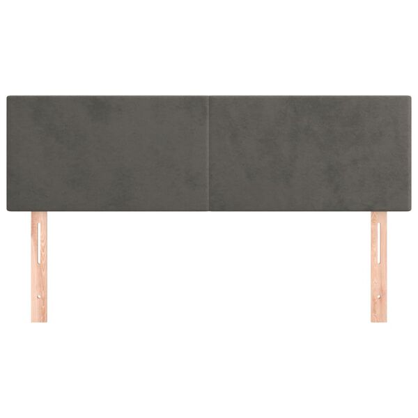 vidaXL 2 db sötétszürke bársony fejtámla 72 x 5 x 78/88 cm