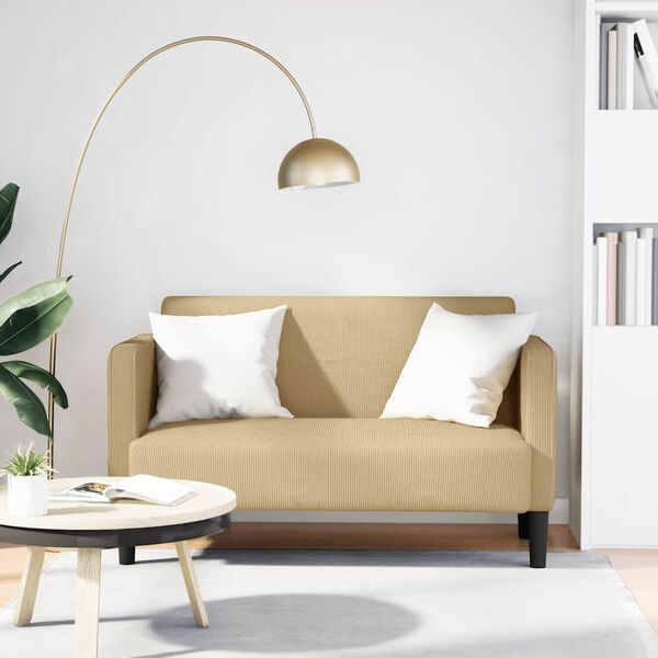 vidaXL sz&uuml;rke-z&ouml;ld kordb&aacute;rsony sz&ouml;vet loveseat kanap&eacute; 109 cm