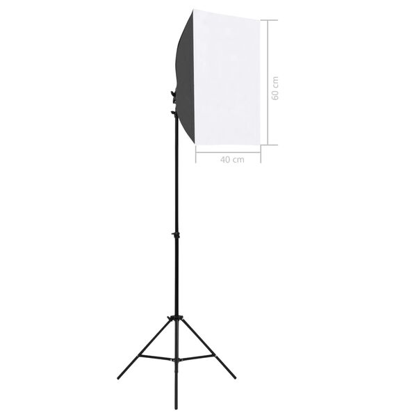 vidaXL fotóstúdió-felszerelés softbox lámpákkal és háttérrel