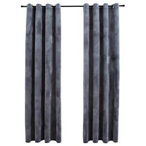 vidaXL 2 db antracit b&aacute;rsony s&ouml;t&eacute;t&iacute;tőf&uuml;gg&ouml;ny gyűrűkkel 140 x 245 cm