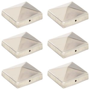vidaXL 6 db g&uacute;la alak&uacute; rozsdamentes ac&eacute;l ker&iacute;t&eacute;soszlop-sapka 81x81 mm