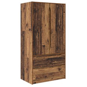 vidaXL Ruh&aacute;sszekr&eacute;ny fi&oacute;kkal &Ouml;reg fa 79,5 x 49 x 156 cm M&eacute;rn&ouml;ki fa