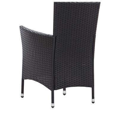 vidaXL 2 db fekete polyrattan kerti szék