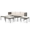 vidaXL 6-r&eacute;szes sz&uuml;rke polyrattan kerti b&uacute;torszett p&aacute;rn&aacute;kkal