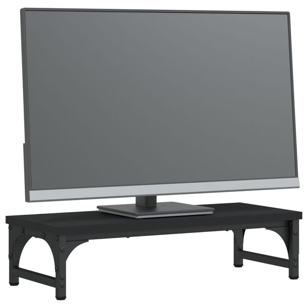 vidaXL fekete szerelt fa monitor&aacute;llv&aacute;ny 55 x 23 x 14 cm