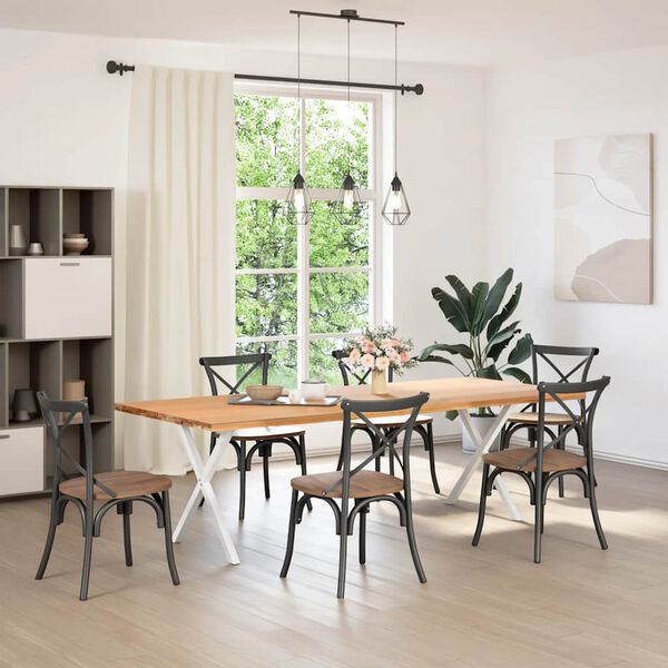 vidaXL 2 db X alak&uacute; &eacute;tkezőasztal l&aacute;b feh&eacute;r 70 x (72-73) cm ac&eacute;l &eacute;tkezőasztal l&aacute;b