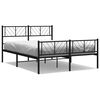vidaXL fekete f&eacute;m &aacute;gykeret fej- &eacute;s l&aacute;bt&aacute;ml&aacute;val 135 x 190 cm