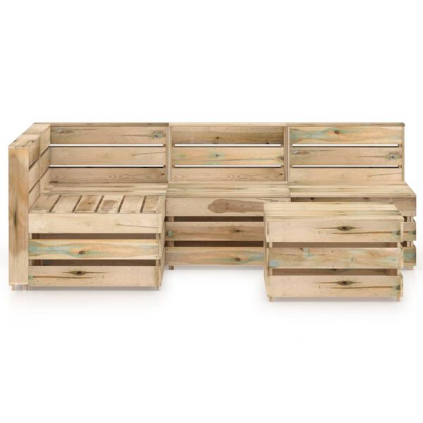 vidaXL 5 r&eacute;szes z&ouml;ld impregn&aacute;lt fenyőfa kerti t&aacute;rsalg&oacute;szett