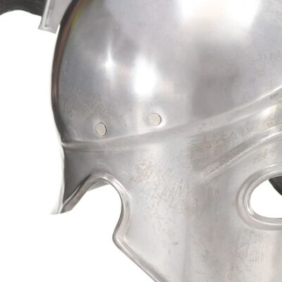 vidaXL ezüstszínű antik görög harcos acélsisak LARP másolat