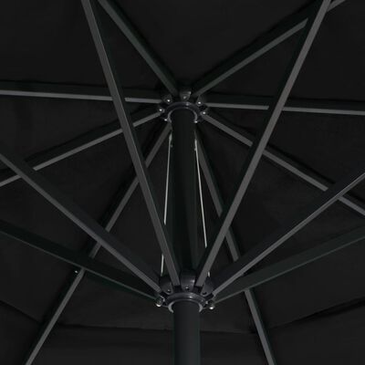 vidaXL fekete kültéri napernyő alumíniumrúddal 500 cm