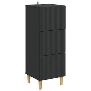 vidaXL Fi&oacute;kos szekr&eacute;ny Fekete 33 x 34,5 x 90 cm Szerelt Fa