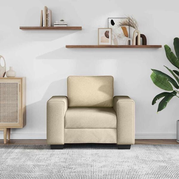 vidaXL kr&eacute;msz&iacute;nű sz&ouml;vet kanap&eacute;fotel 100x77x82 cm