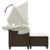 vidaXL 2 szem&eacute;lyes barna polyrattan kerti kanap&eacute; baldachinnal/sz&eacute;kkel