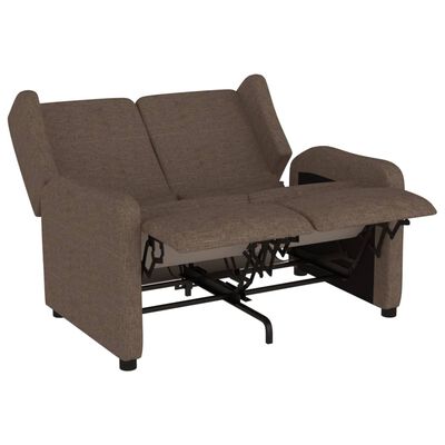 vidaXL kétszemélyes tópszínű szövetborítású dönthető fotel