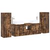 vidaXL F&uuml;rdőszoba b&uacute;tor szett 5 db F&uuml;st&ouml;s T&ouml;lgy 33 x 34,5 x 100 cm